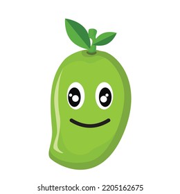 cute mango fruit cartoon character. clip art vector suitable for sticker, logo, mascot, etc.