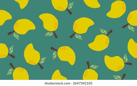 Cute mango fruits pattern background vector design