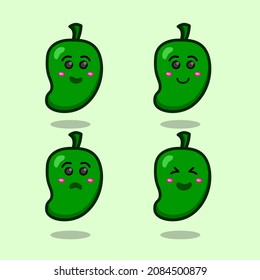 cute mango illustration character design. designs for sticker templates.