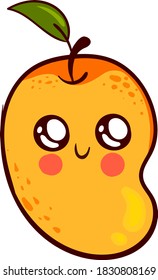 Cute mango, illustration, vector on white background