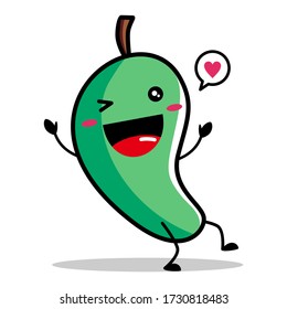 Cute mango mascot vector design