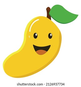 un lindo vector de mango sobre una sonrisa que invita a la gente a comer frutas, una de ellas es mango