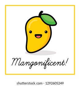 Cute Mango Vector Illustration Pun Poster Design