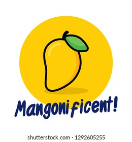 Cute Mango Vector Illustration Pun Poster Design