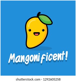 Cute Mango Vector Illustration Pun Poster Design