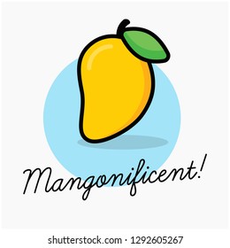 Cute Mango Vector Illustration Pun Poster Design