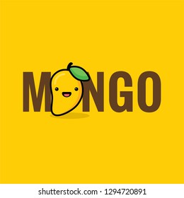 Cute Mango Vector Illustration Typography