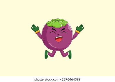 Cute Mangosteen Character Design Illustration