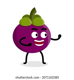 cute mangosteen character illustration design