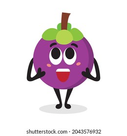 cute mangosteen character vector illustration design