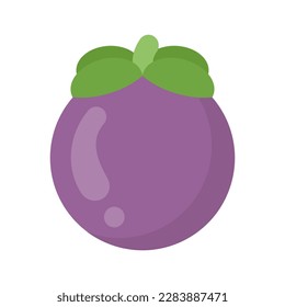 Cute mangosteen exotic fruit, isolated colorful vector icon