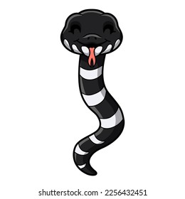 Cute mangrove snake cartoon (boiga dendrophila)