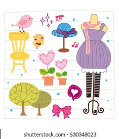 cute mannequin doodle vector