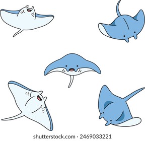 Cute manta ray vector illustration