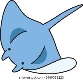 Cute manta ray vector illustration