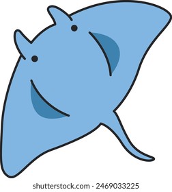 Cute manta ray vector illustration