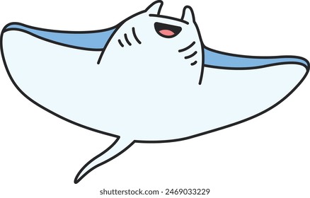 Cute manta ray vector illustration