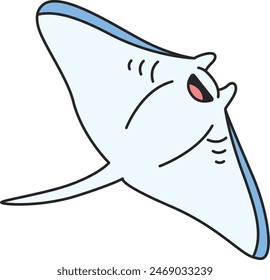 Cute manta ray vector illustration