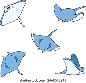 Cute manta ray vector illustration