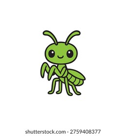 cute mantid vector illustration in green color