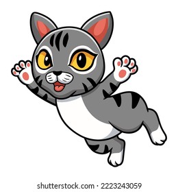 Cute Manx Cat Cartoon Flying