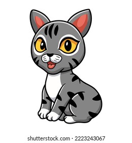 Cute manx cat cartoon sitting