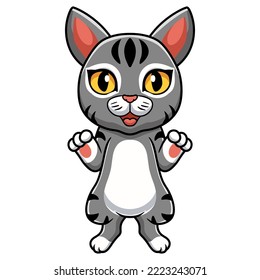 Cute Manx Cat Cartoon Standing