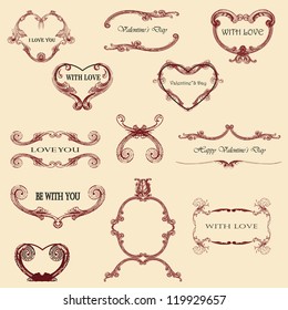 Cute and many elements you can use on Valentine's day