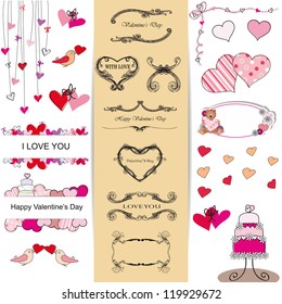 Cute and many elements you can use on Valentine's day