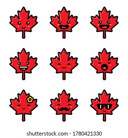 Cute maple red leaf vector design