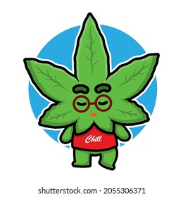 Cute marijuana character vector illustration