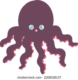 Cute Marine Animals Vector Illustration