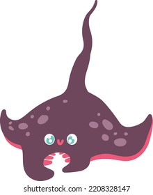 Cute Marine Animals Vector Illustration