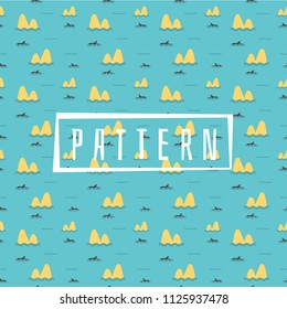 Cute Marine pattern for fabric, baby clothes, background, textile,wrapping paper and other decoration.Vector illustration.Shark Fin Dolphin Ocean Sea Seamless Pattern.