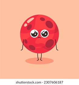 Cute mars angry simple isolated vector image