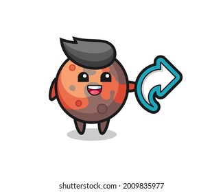 cute mars hold social media share symbol , cute style design for t shirt, sticker, logo element