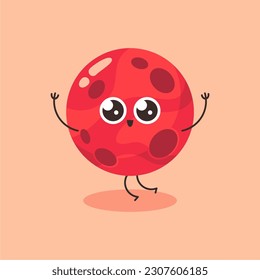 Cute mars jump simple isolated vector image