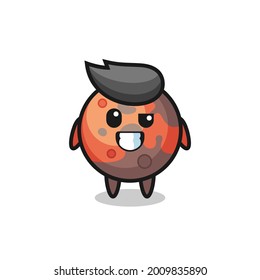 cute mars mascot with an optimistic face , cute style design for t shirt, sticker, logo element