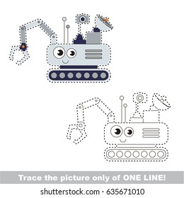 Cute Mars Rover. Dot to dot educational game for kids.