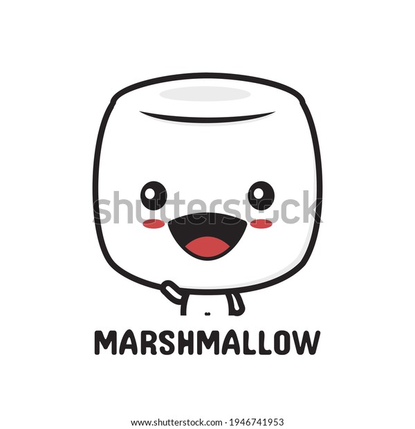Cute Marshmallow Cartoon Character Template Suitable 库存矢量图（免版税 ...