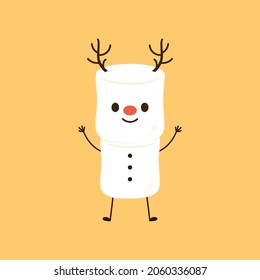 Cute marshmallow cartoon character. Marshmallow vector.