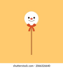 Cute marshmallow cartoon character. Marshmallow vector. Snowman head.