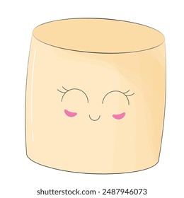 Lindo malvavisco personaje de dibujos animados Ilustración vectorial