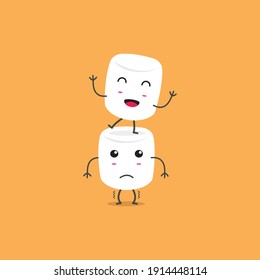 Cute Marshmallow Friendship Character Design.