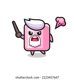 cute marshmallow grandpa is getting angry , cute style design for t shirt, sticker, logo element