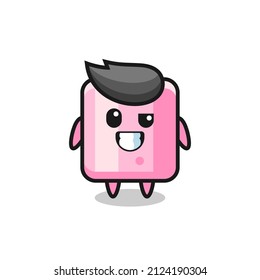 cute marshmallow mascot with an optimistic face , cute style design for t shirt, sticker, logo element