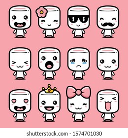 cute marshmallow vector design mascot