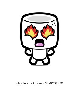 Cute Marsmallows Angry Icon Emoticon Sticker