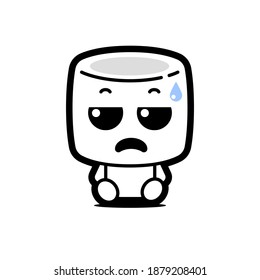 Cute Marsmallows Tired Icon Emoticon Sticker