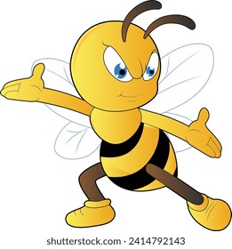 cute martial artist pose bee